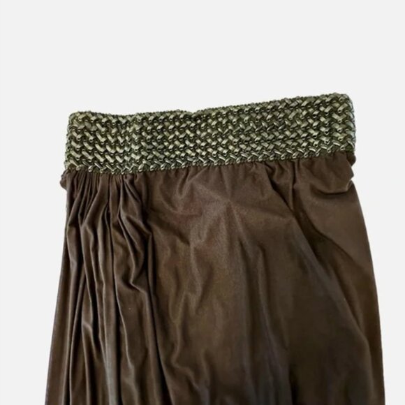 Venus Black Maxi Skirt With Faux Leather Waistband - Picture 3 of 3